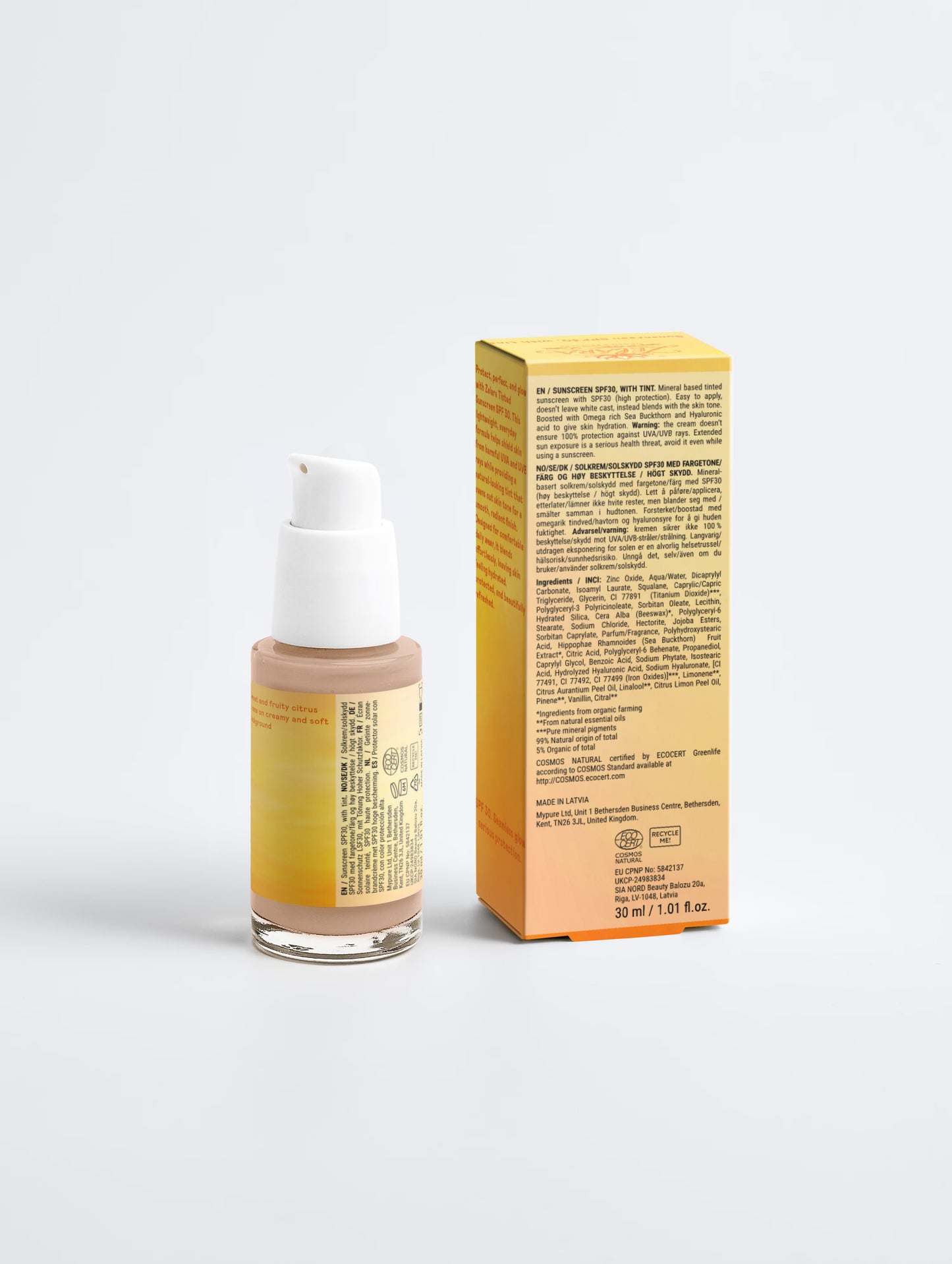 Sunscreen SPF30, with tint
