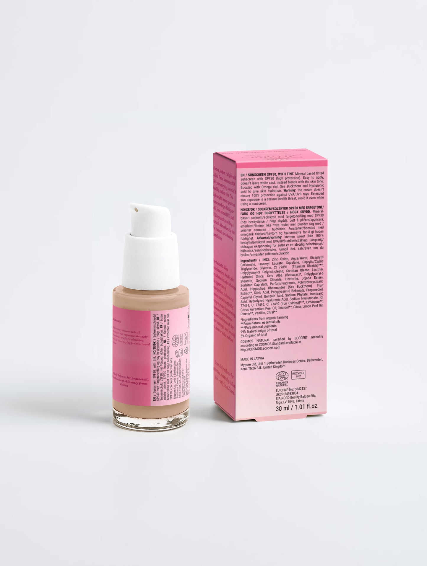 Sunscreen SPF30, with tint